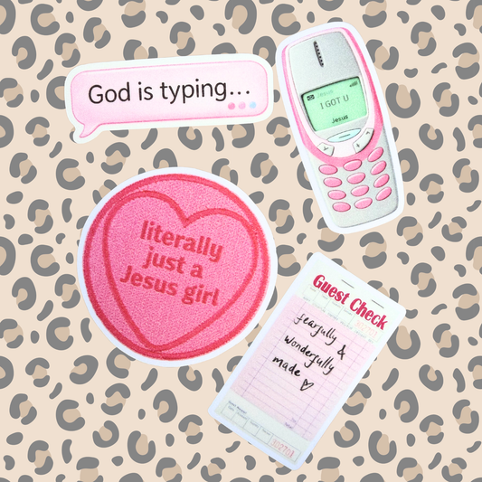 Faith-Inspired Glitter Vinyl Stickers | Cute Christian Sticker Collection