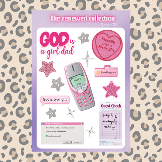 The Renewed Collection Sticker Sheet | Faith Inspired Christian Stickers ✨